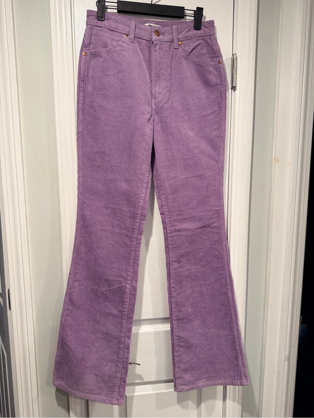 NWOT Wrangler Corduroy Flare Pants Size 6 Lavender Purple High Rise Stretch